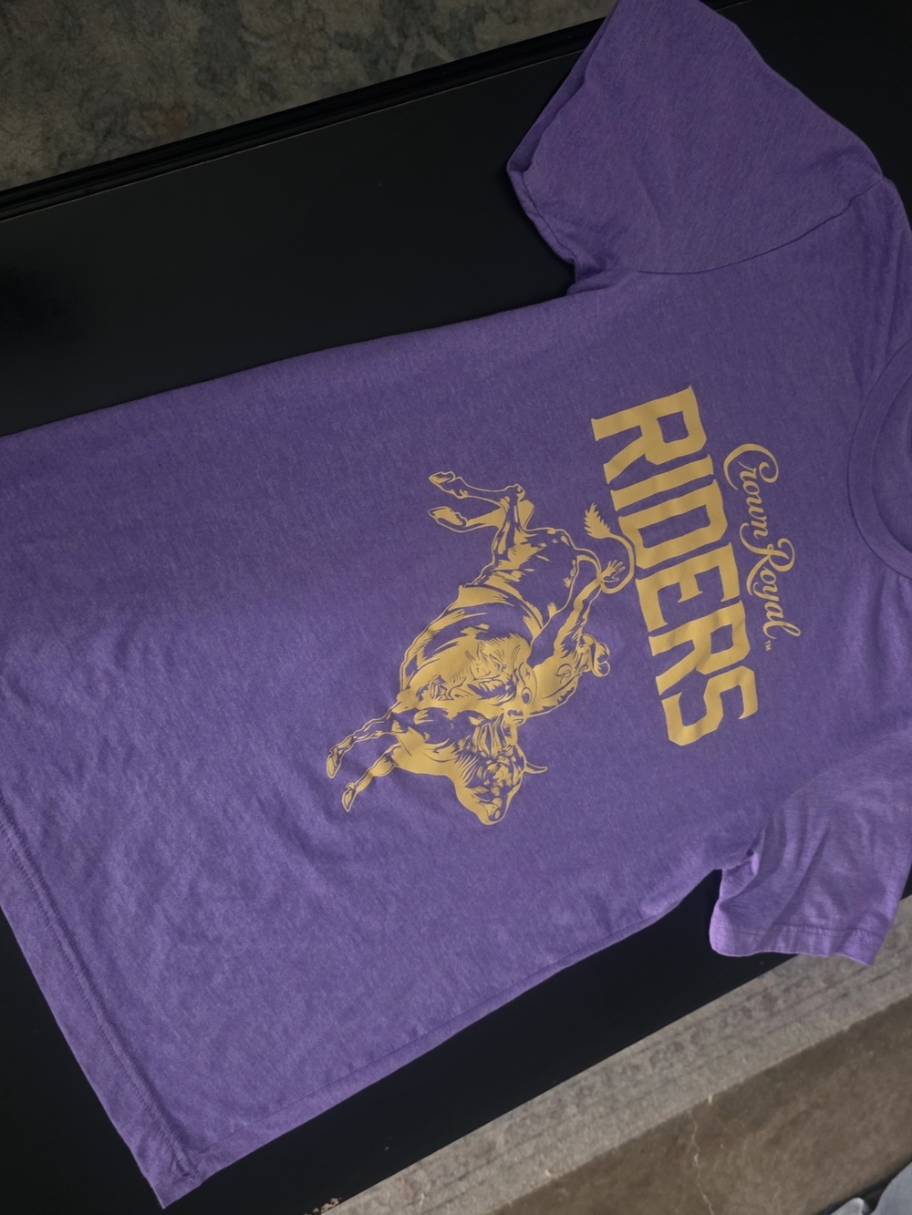 Crown Royal Riders Purple Tee with Gold Script Graphic, M